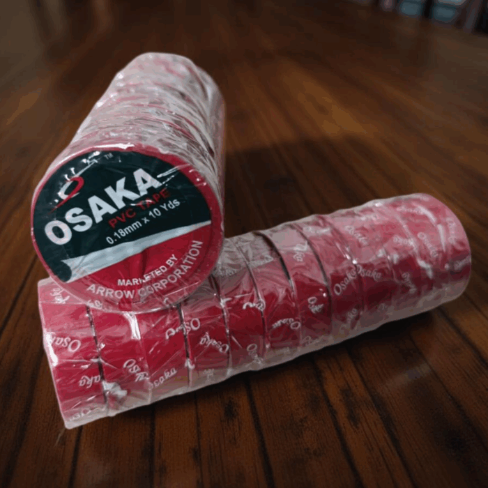 Osaka PVC Tape Black & Red 12 Pcs - Image 2