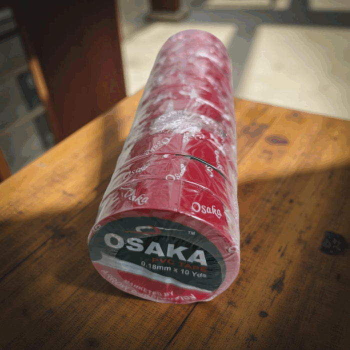 Osaka PVC Tape Black & Red 12 Pcs - Image 3